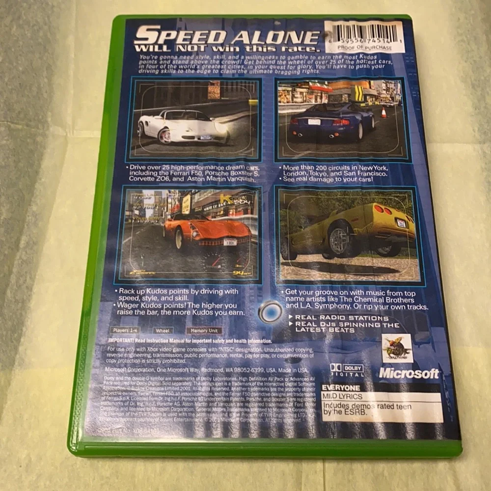XBOX Project Gotham Racing game